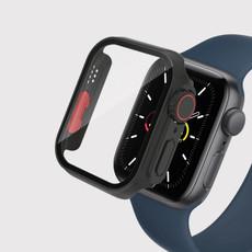 For Apple Watch Series SE 2 / 6 / SE / 5 / 4 40mm Film PC Watch Case with Detachable Button(Black)