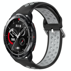 For Honor Watch GS Pro 22mm Perforated Breathable Sports Silicone Watch Band(Black+ Grey) For Honor Watch GS Pro 22mm Perforated Breathable Sports Silicone Watch Band(Black+ Grey)
