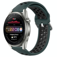 For Huawei Watch 3 Pro New 22mm Perforated Breathable Sports Silicone Watch Band(Olive Green+Black) For Huawei Watch 3 Pro New 22mm Perforated Breathable Sports Silicone Watch Band(Olive Green+Black)