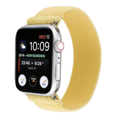 Elastic Nylon Braid Watch Band For Apple Watch Series 9&8&7 41mm / SE 3&SE 2&6&SE&5&4 40mm / 3&2&1 38mm(Milk Yellow)