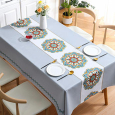 PVC Waterproof Oil-proof Embroidery Yarn Tablecloth, Size: 140x140cm(Embroidery Gray) PVC Waterproof Oil-proof Embroidery Yarn Tablecloth, Size: 140x140cm(Embroidery Gray)