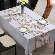 PVC Waterproof Oil-proof Embroidery Yarn Tablecloth, Size: 140x200cm(Blossom Golden Branch Gray) PVC Waterproof Oil-proof Embroidery Yarn Tablecloth, Size: 140x200cm(Blossom Golden Branch Gray)