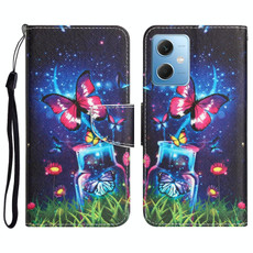 For Xiaomi Redmi Note 12 5G Global/Poco X5 Colored Drawing Leather Phone Case(Bottle Butterfly)
