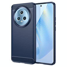 For Honor Magic5 Brushed Texture Carbon Fiber TPU Phone Case(Blue)