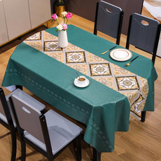 PVC Waterproof Oil-proof Embroidery Yarn Tablecloth, Size: 100x160cm(Green Wish)