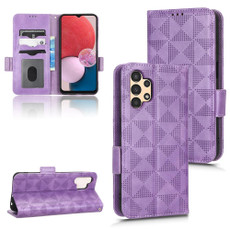For Samsung Galaxy A13 4G Symmetrical Triangle Leather Phone Case(Purple)
