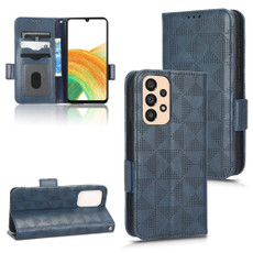 For Samsung Galaxy A23 4G Symmetrical Triangle Leather Phone Case(Blue)