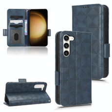 For Samsung Galaxy S23+ 5G Symmetrical Triangle Leather Phone Case(Blue) For Samsung Galaxy S23+ 5G Symmetrical Triangle Leather Phone Case(Blue)