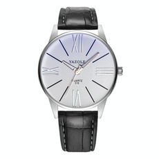 YAZOLE 315 Simple Large Dial Waterproof Sports Quartz Watch(White+Black)