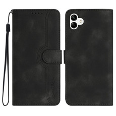 For Samsung Galaxy A04e Heart Pattern Skin Feel Leather Phone Case(Black)
