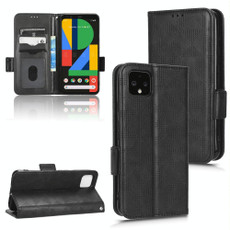 For Google Pixel 4 XL Symmetrical Triangle Leather Phone Case(Black)
