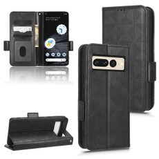 For Google Pixel 7 Pro Symmetrical Triangle Leather Phone Case(Black) For Google Pixel 7 Pro Symmetrical Triangle Leather Phone Case(Black)