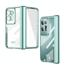 For OPPO Find N2 Integrated Electroplating Magnetic Transparent All-inclusive Phone Case with Hinge(Green)