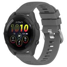 For Garmin Forerunner 265S 18mm Solid Color Silicone Watch Band(Dark Grey)