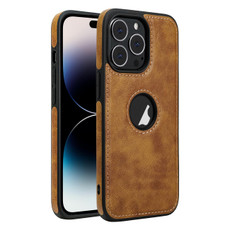 For iPhone 14 Pro Max Leather Texture Stitching Phone Case(Brown) For iPhone 14 Pro Max Leather Texture Stitching Phone Case(Brown)