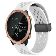 For Garmin Forerunner 645 Music 20mm Folding Magnetic Clasp Silicone Watch Band(White) For Garmin Forerunner 645 Music 20mm Folding Magnetic Clasp Silicone Watch Band(White)