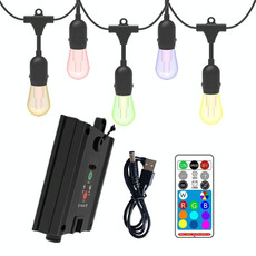 Outdoor Remote Control RGB Solar String Lights Christmas Decoration(10  Light Bulb)