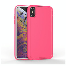 For iPhone X / XS 360 All-inclusive Shockproof Precise Hole PC + TPU Protective Case(Rose Red)