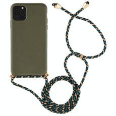 For iPhone 11 TPU Anti-Fall Mobile Phone Case With Lanyard (Green)