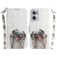 For OnePlus Nord CE 2 5G 3D Colored Horizontal Flip Leather Phone Case(Pug)