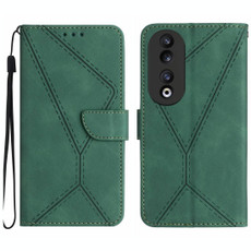 For Honor 90 Stitching Embossed Leather Phone Case(Green) For Honor 90 Stitching Embossed Leather Phone Case(Green)