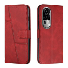 For OPPO Reno10 5G Global/Reno10 Pro 5G Global Stitching Calf Texture Buckle Leather Phone Case(Red)