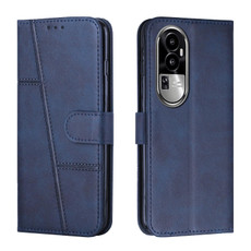 For OPPO Reno10 5G Global/Reno10 Pro 5G Global Stitching Calf Texture Buckle Leather Phone Case(Blue)