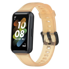 For Huawei Band 7 / 7 NFC Transparent Silicone Watch Band(Orange) For Huawei Band 7 / 7 NFC Transparent Silicone Watch Band(Orange)