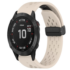 For Garmin Fenix 6S Pro 20mm Folding Buckle Hole Silicone Watch Band(Starlight Color)
