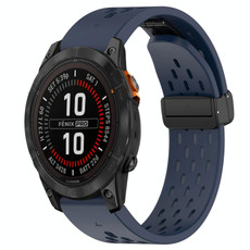 For Garmin Fenix 7S Pro 42mm 20mm Folding Buckle Hole Silicone Watch Band(Midnight Blue) For Garmin Fenix 7S Pro 42mm 20mm Folding Buckle Hole Silicone Watch Band(Midnight Blue)
