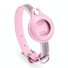 For Airtag Tracker Protective Cover Pet PU Collar, Specification: XS(Pink)