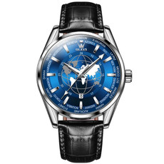 OLEVS 9926 Embossed Earth Dial Men Quartz Watch(Black)