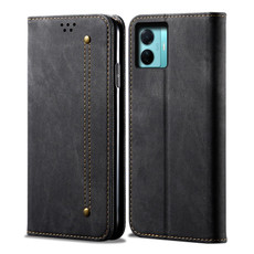 For vivo S15e / T1 5G Snapdragon 778G Denim Texture Leather Phone Case(Black)