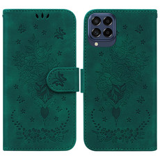 For Samsung Galaxy M53 5G Butterfly Rose Embossed Leather Phone Case(Green) For Samsung Galaxy M53 5G Butterfly Rose Embossed Leather Phone Case(Green)