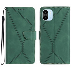 For Xiaomi Redmi A1+ / A2+ Stitching Embossed Leather Phone Case(Green)