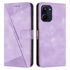 For Realme 10 4G Dream Triangle Leather Phone Case with Lanyard(Purple)