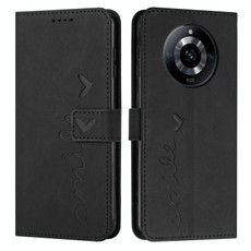 For Realme 11 Skin Feel Heart Pattern Leather Phone Case(Black)