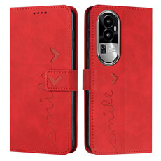 For OPPO Reno10 5G Global/Reno10 Pro 5G Global Skin Feel Heart Pattern Leather Phone Case(Red)