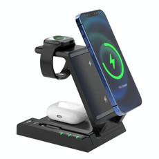 D2 15W Max 6 in 1 Multifunction Fast Wireless Charger Holder(Black)