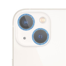 For iPhone 13 Glitter Ring Tempered Glass Camera Lens Film(Blue)