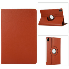 For Realme Pad Mini 360 Degree Rotation Litchi Texture Tablet Leather Case(Brown)
