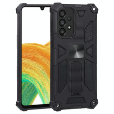 For Samsung Galaxy A33 5G Shockproof TPU + PC Magnetic Protective Phone Case with Holder(Black)