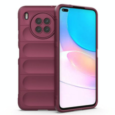 For Huawei Nova 8i Magic Shield TPU + Flannel Phone Case(Wine Red)