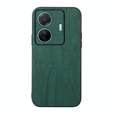 For vivo S15e Wood Texture PU Phone Case(Green)