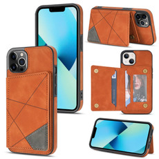 For iPhone 13 Pro Line Card Holder Phone Case (Brown)