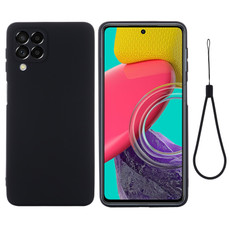 For Samsung Galaxy M53 5G Pure Color Liquid Silicone Shockproof Phone Case(Black)
