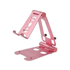 XY-02 Folding Live Aluminum Alloy Desktop Tablet Computer Mobile Phone Bracket(Pink)