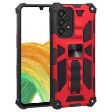 For Samsung Galaxy A33 5G Shockproof TPU + PC Magnetic Protective Phone Case with Holder(Red)