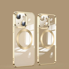 For iPhone 13 mini MagSafe Magnetic Electroplated Phone Case (Gold)