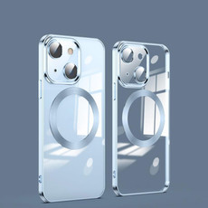 For iPhone 13 MagSafe Magnetic Electroplated Phone Case(Sierra Blue)